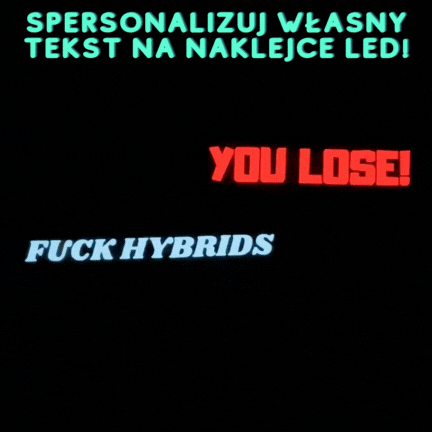 Animacja gif naklejka led z własny tekstem
