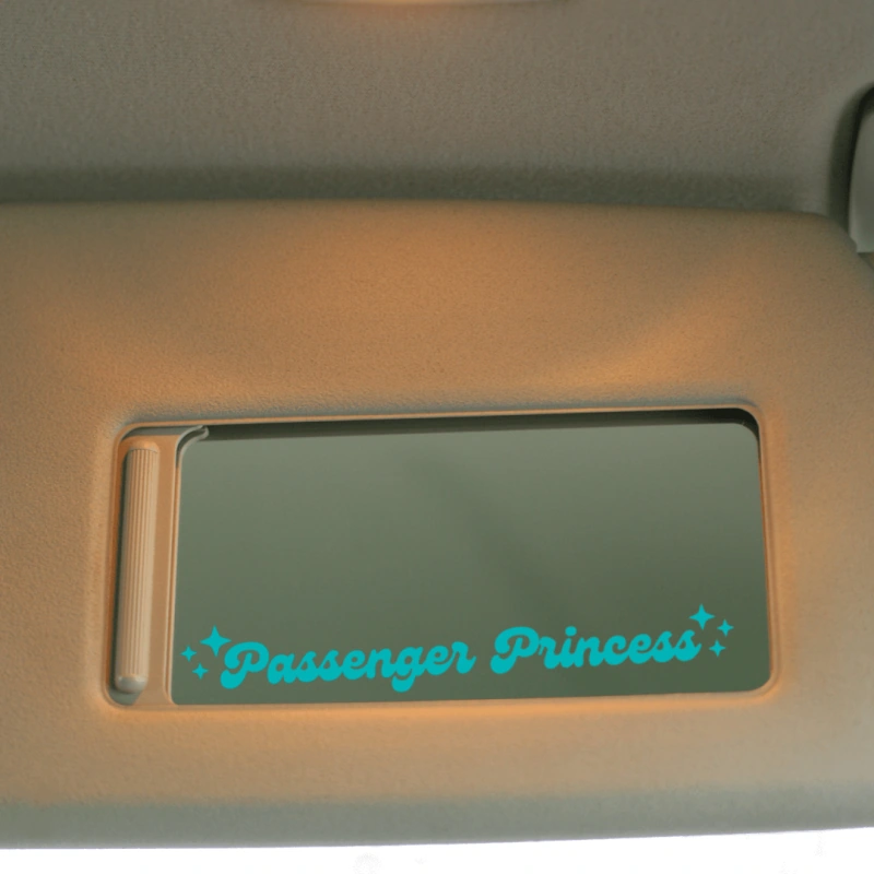 naklejka passenger princess na lusterku turkusowa