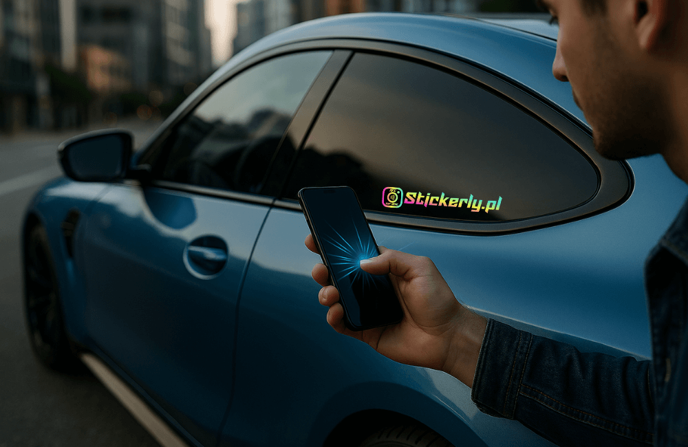 naklejka instagram NFC holo na samochodzie bmw (1)