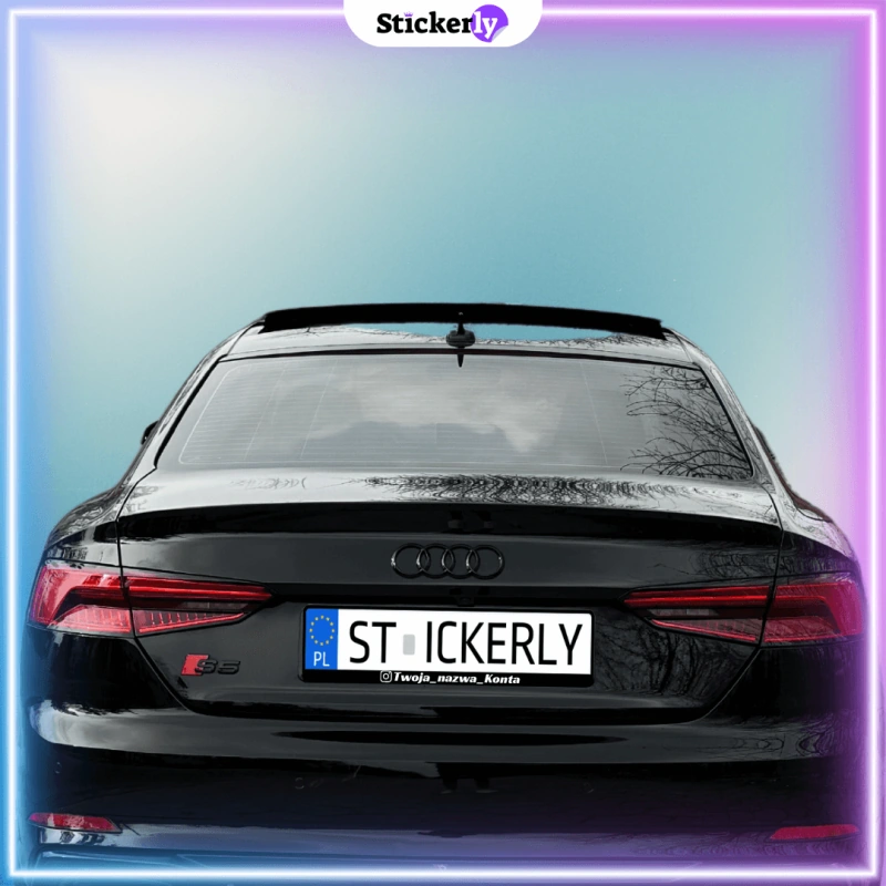 Ramka Instagram pod tablice rejestracyjną na audi