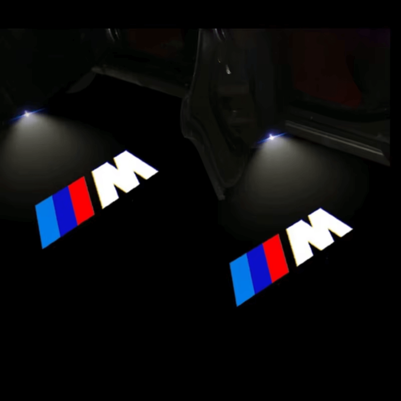 projektor LED Logo m power bmw prezentacja po instalacji