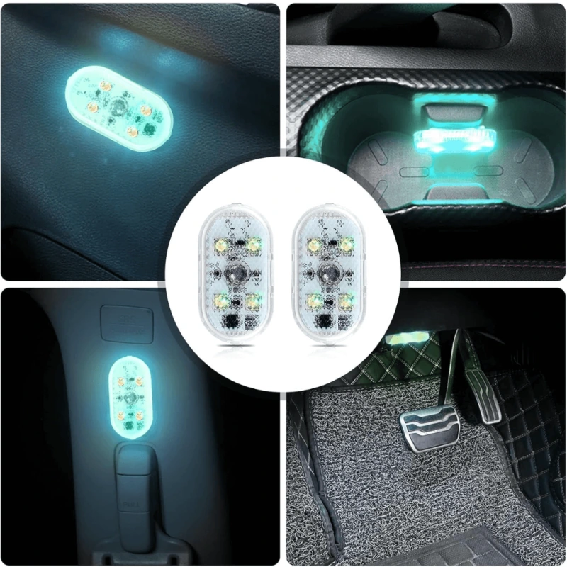 Lampka LED RGB Ambient oświetlenie wnętrza samochodu bezprzewodowe zastosowanie