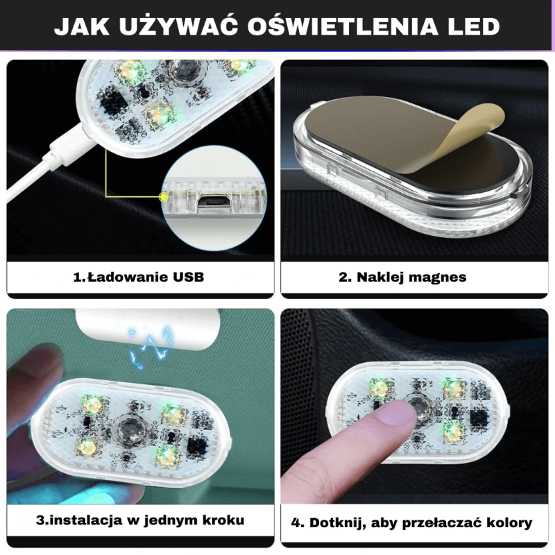 Oświetlenie wnętrza samochodu bezprzewodowe instrukcja