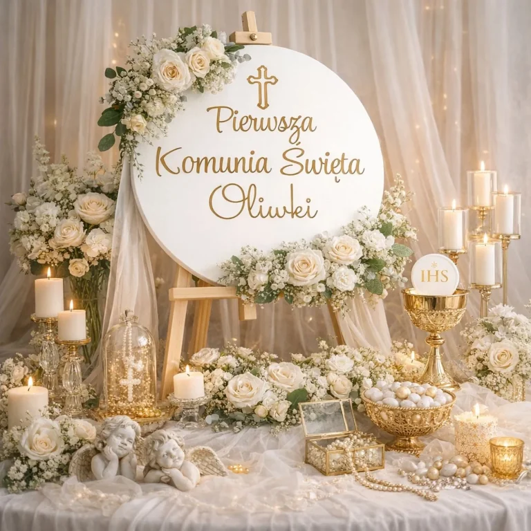 Tablica Powitalna PIERWSZA KOMUNIA ŚWIĘTA Personalizacja! wizualizacja 1