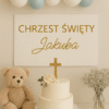 Naklejka na Chrzest Święty z imieniem na ściankę – dekoracja sali i sesji zdjęciowej - obrazek 3