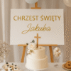 Naklejka na Chrzest Święty z imieniem na ściankę – dekoracja sali i sesji zdjęciowej - obrazek 4