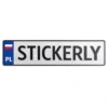 Niebieska naklejka z flagą Polski PL na tablice tablica rejestracyjna 1szt - obrazek 2
