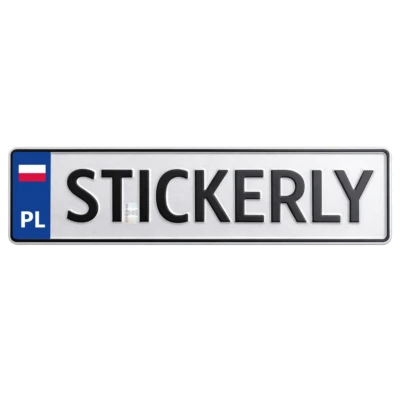 Alternative view of Niebieska naklejka z flagą Polski PL na tablice tablica rejestracyjna 1szt