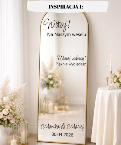 Alternative view of Naklejki na lustro wesele – personalizowana naklejka na lustro weselne do zdjęć