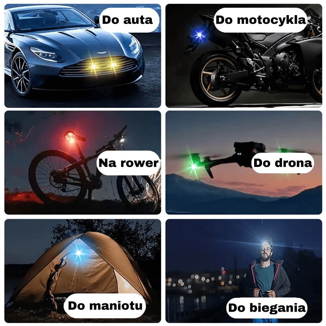 Lampa bezprzewodowa stroboskopowa LED Mocna Biały i 6 kolorów Pilot - obrazek 5