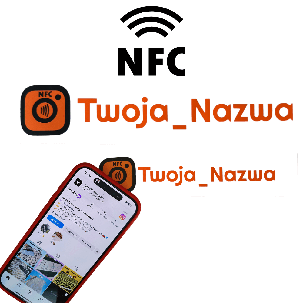 Naklejka NFC Instagram + Twój Tekst (Nazwa Instagram) - obrazek 4