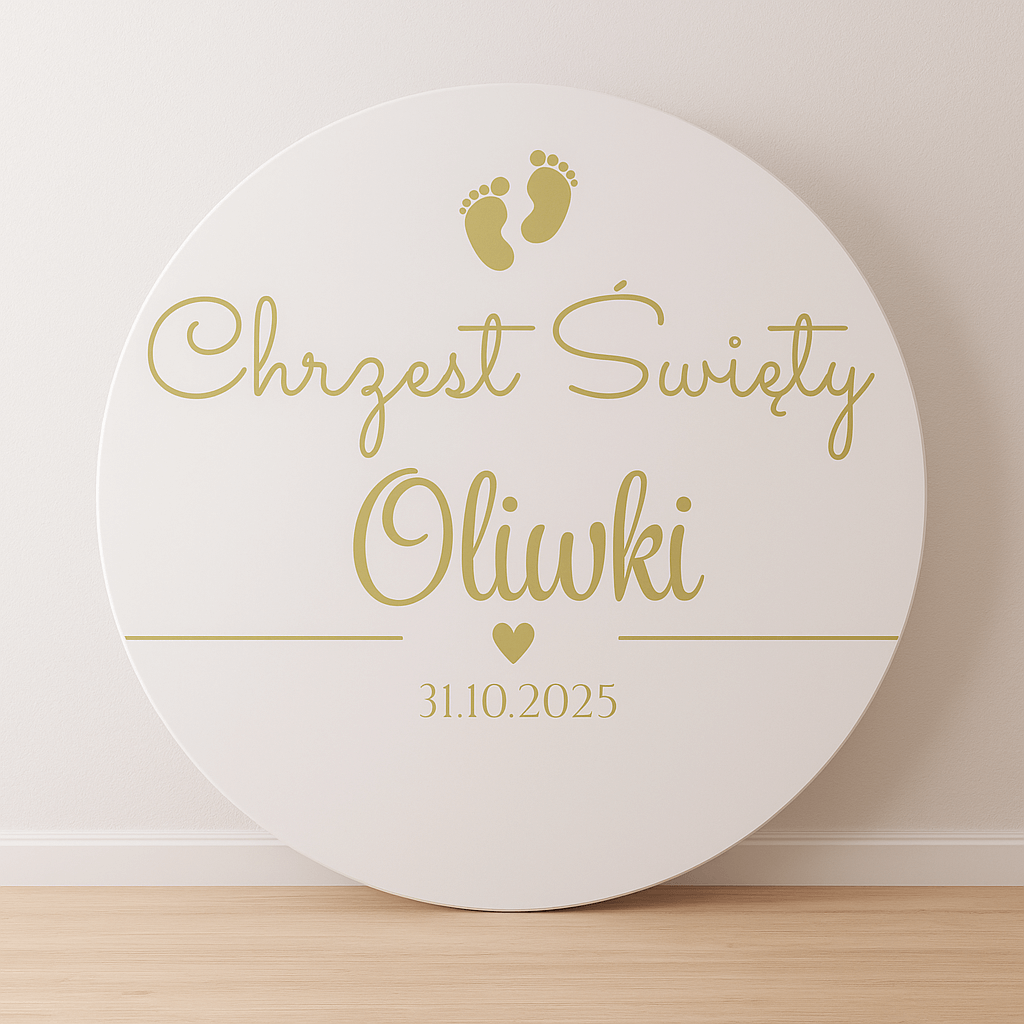 Personalizowana Naklejka Chrzest Święty z imieniem i datą 60×45 cm - obrazek 2
