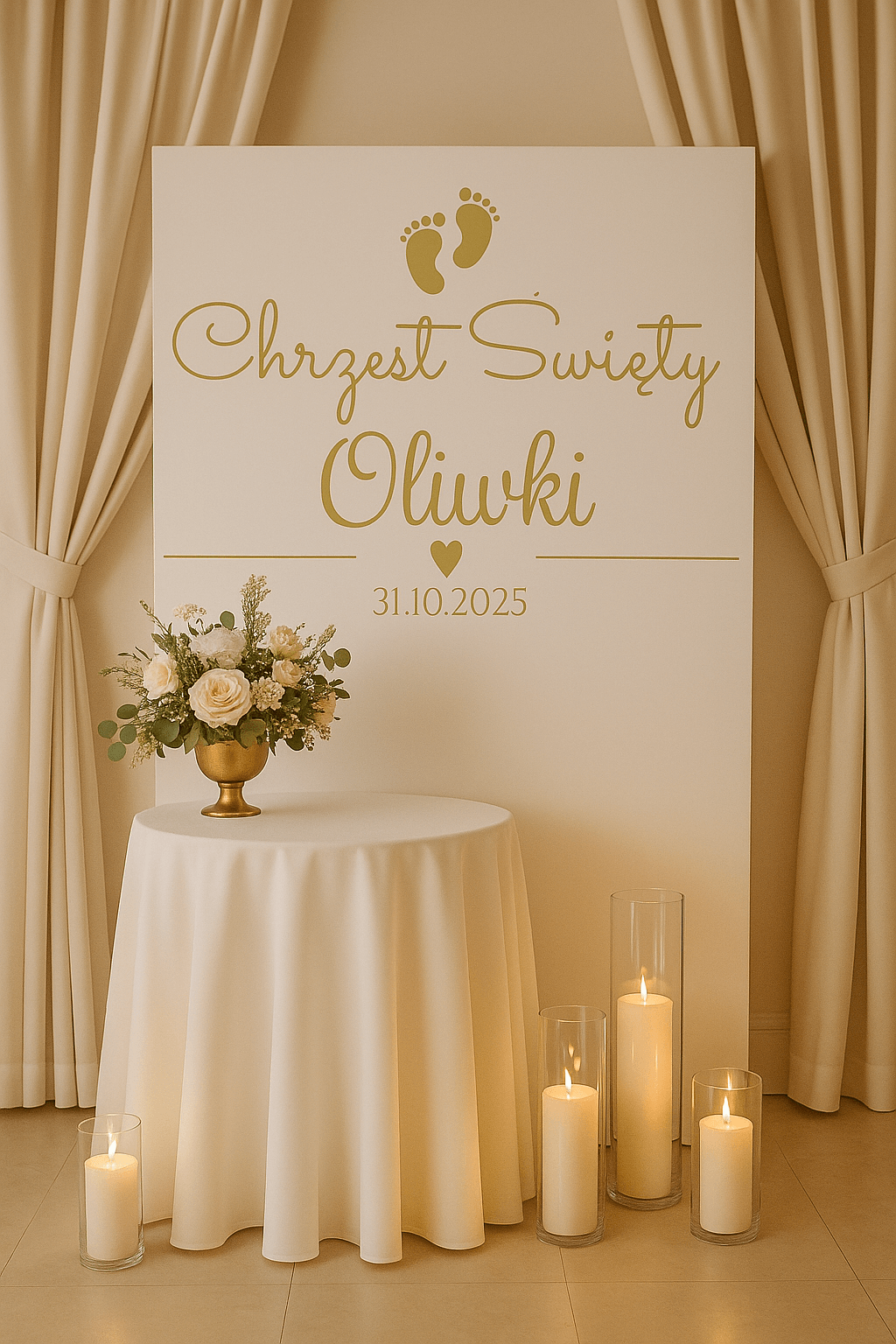 Personalizowana Naklejka Chrzest Święty z imieniem i datą 60×45 cm - obrazek 5