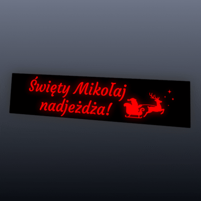 Alternative view of Świąteczna naklejka LED na szybę auta Święty Mikołaj Nadjeżdża