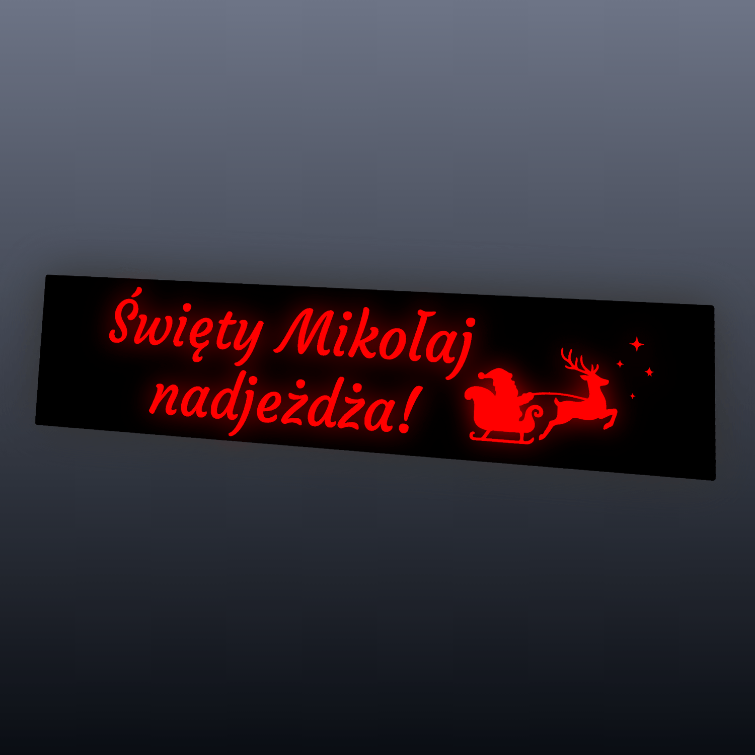 Świąteczna naklejka LED na szybę auta Święty Mikołaj Nadjeżdża - obrazek 2
