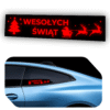 Świąteczna naklejka LED na szybę auta Wesołych Świąt W2