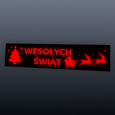 Alternative view of Świąteczna naklejka LED na szybę auta Wesołych Świąt W2