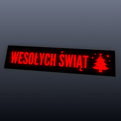 Alternative view of Świąteczna naklejka LED na szybę auta Wesołych Świąt W1 – świecąca dekoracja samochodu