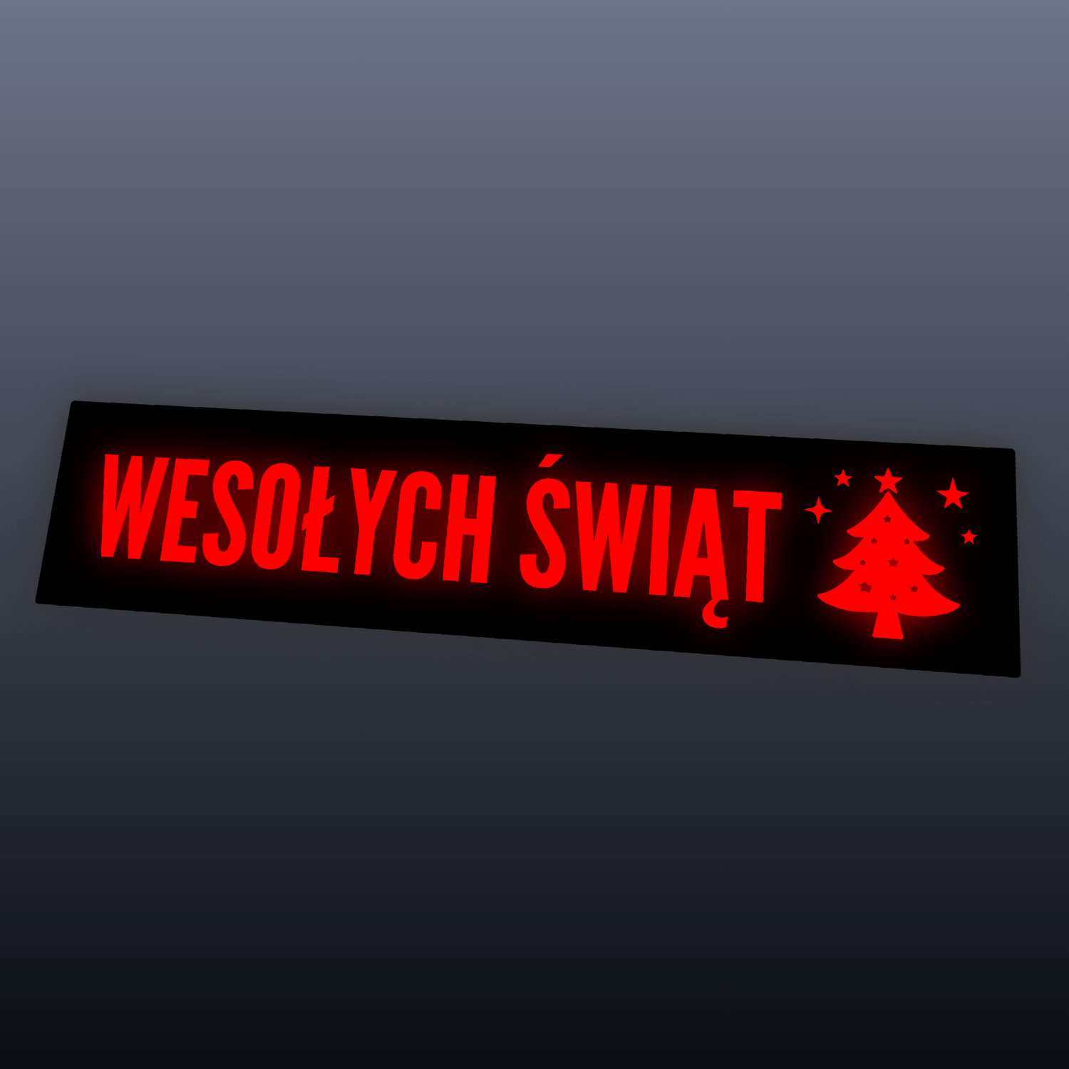 Świąteczna naklejka LED na szybę auta Wesołych Świąt W1 – świecąca dekoracja samochodu - obrazek 2
