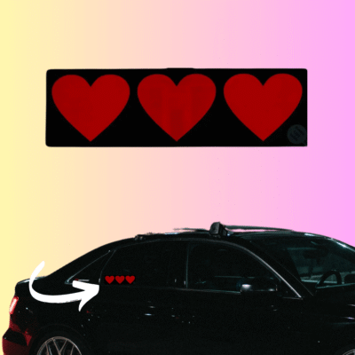 Naklejka LED Elektryczna Panel SERCA ,,HEART" na szybę samochodu