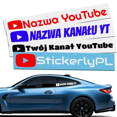 Naklejka YouTube z własnym tekstem
