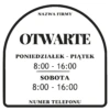 Naklejka godziny otwarcia 35x35 – informacyjna na witrynę