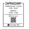 Godziny otwarcia z kodem QR 35x42 personalizacja
