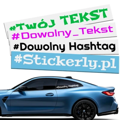 Naklejka Hashtag z własnym tekstem