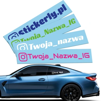 Naklejka Instagram z własnym tekstem
