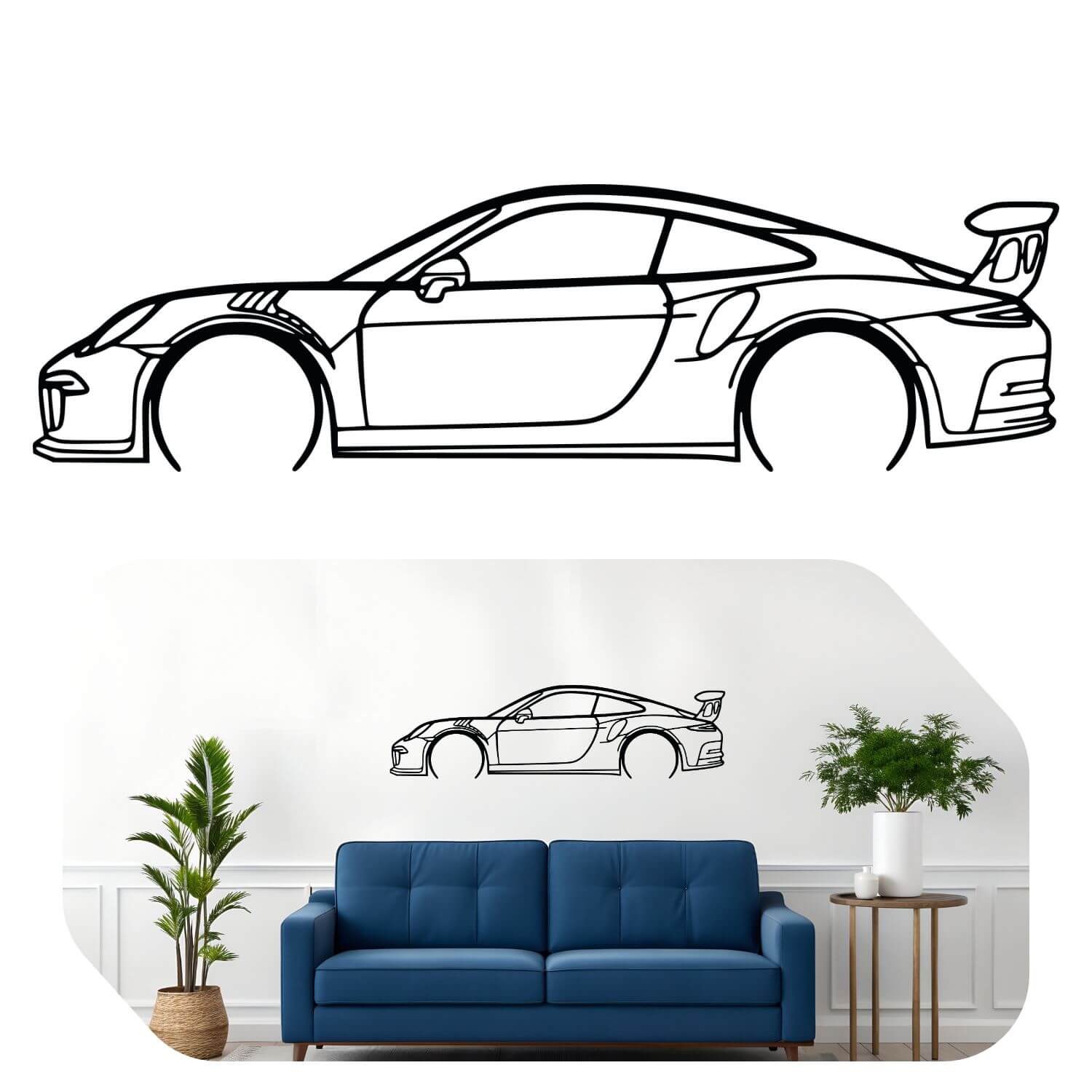 Naklejka Porsche 911 na ścianę 100×28 cm W1