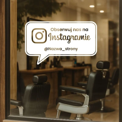 Alternative view of Naklejka Obserwuj nas na Instagramie na witrynę - Personalizacja
