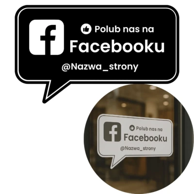 Naklejka Polub nas na Facebook na witrynę sklepu - Personalizacja
