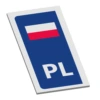 Niebieska naklejka z flagą Polski PL na tablice tablica rejestracyjna 1szt - obrazek 3