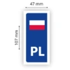 Niebieska naklejka z flagą Polski PL na tablice tablica rejestracyjna 1szt - obrazek 4