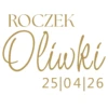 naklejka na roczek personalizowana z imieniem i datą folia złota