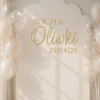 naklejka roczek personalizowana z imieniem i datą złoty napis