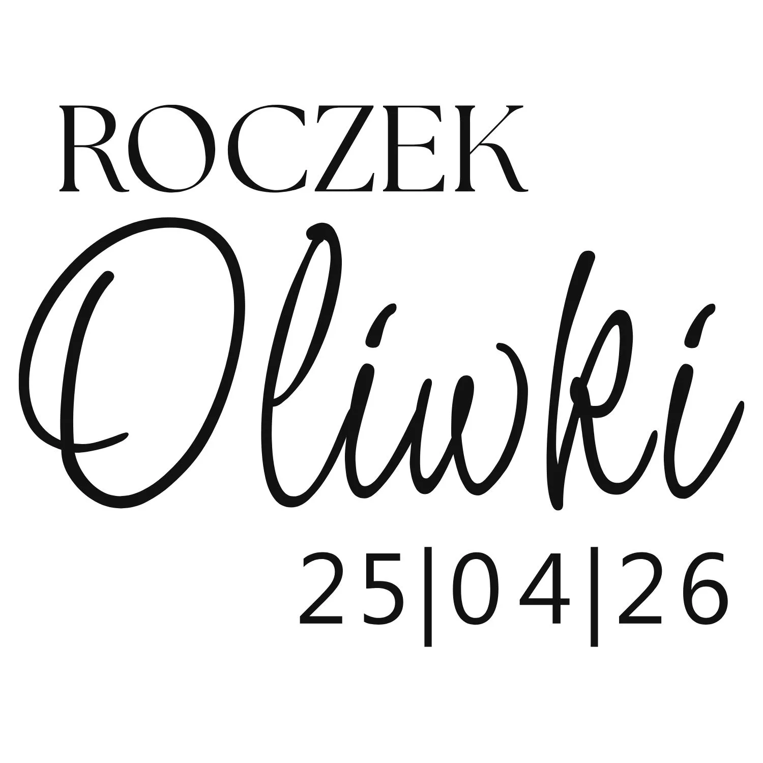 naklejka roczek personalizowana czarna z imieniem i datą