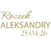 naklejka na lustro Roczek personalizowana złota