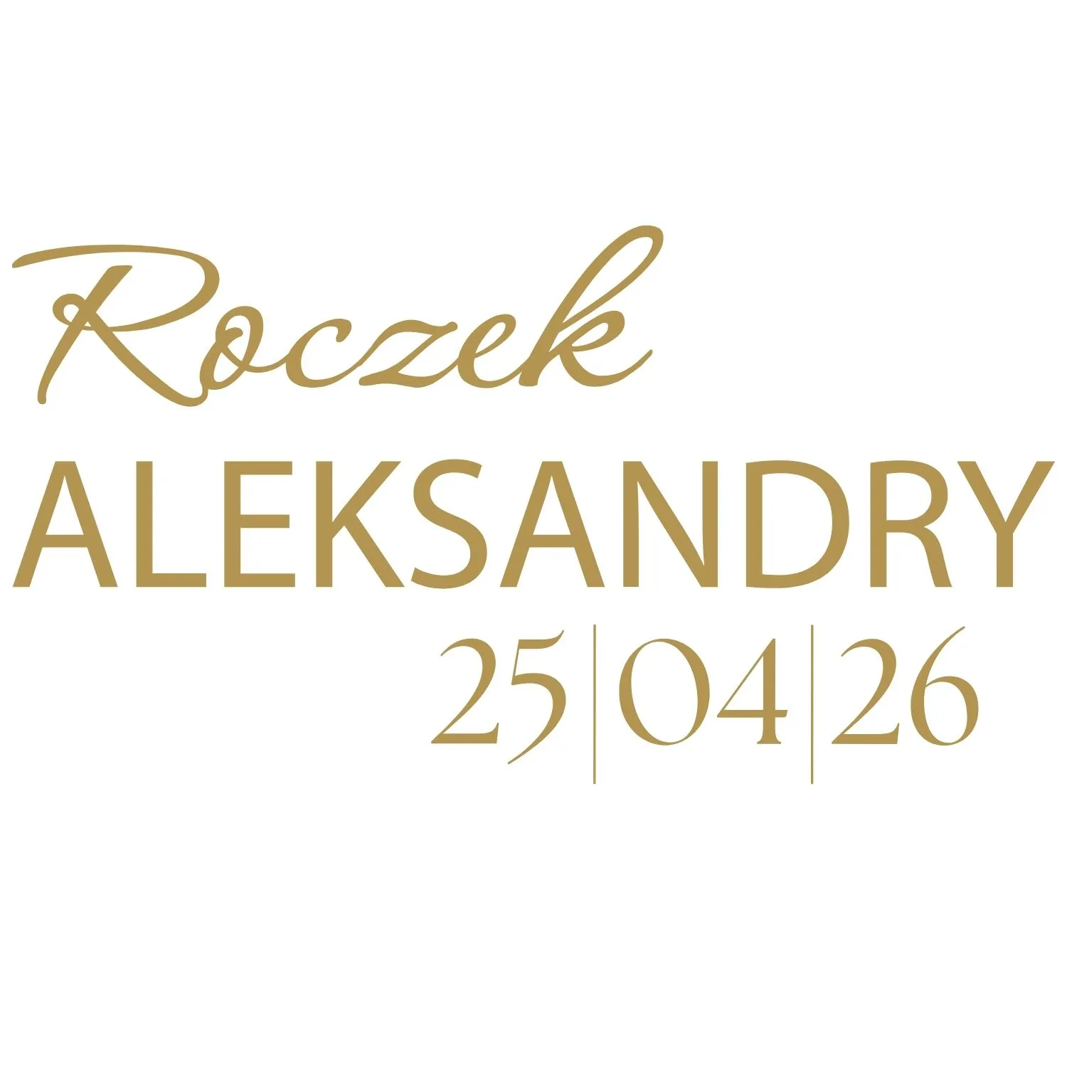 naklejka na lustro Roczek personalizowana złota