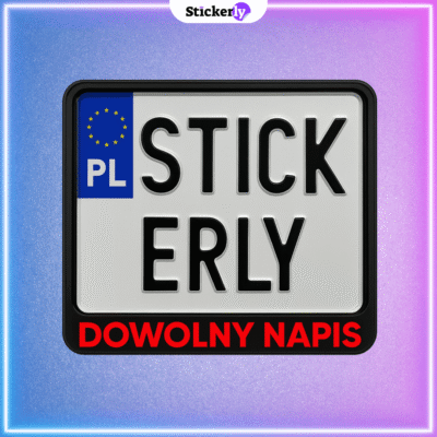 Alternative view of Ramka motocyklowa pod tablicę rejestracyjną z DOWOLNYM NAPISEM Czarna Personalizowana