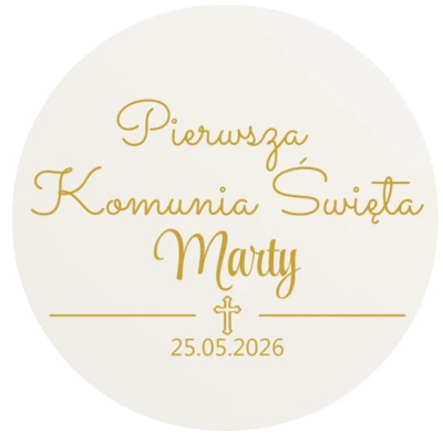 Alternative view of Tablica powitalna Pierwsza Komunia Święta 50×50 z datą i imieniem