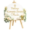 Tablica powitalna Pierwsza Komunia Święta 50×50 personalizacja - obrazek 3