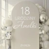 naklejka na ściankę urodzinową z imieniem i liczbą biała