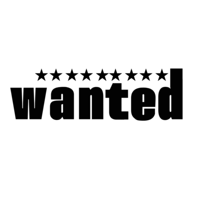 Naklejka WANTED na samochód, auto, szybę