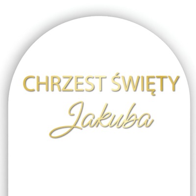 Naklejka na Chrzest Święty z imieniem na ściankę – dekoracja sali i sesji zdjęciowej