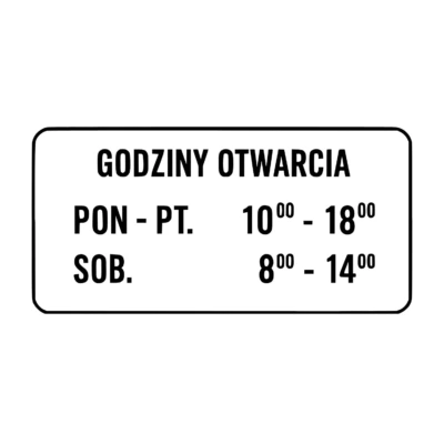 Naklejka Godziny otwarcia 30x15 personalizowana