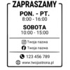 Naklejka godziny otwarcia na drzwi wejściowe 35×42 - obrazek 3