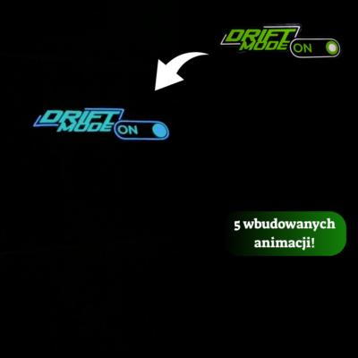 Alternative view of Naklejka LED Elektryczna Panel Drift Mode ON na szybę samochodu