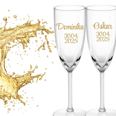 Alternative view of Personalizowane kieliszki do szampana – wesele, ślub, prezent