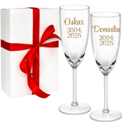 Personalizowane kieliszki do szampana – wesele, ślub, prezent